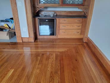 Photos by Triple Infinity LLC #4 The old hutch was rebuilt to accommodate a new granite countertop and a wine cooler. The top had to be lowered, and a 