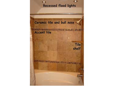 Air jet tub and tile walls