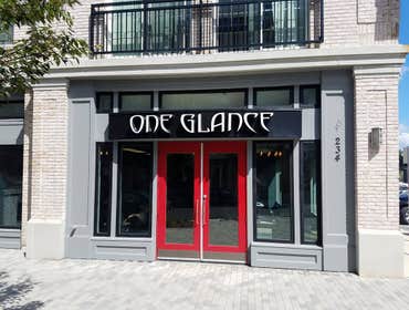 One Glance Salon The business owner wanted a very industrial look to her salon. Bring power to the stylist stations we used EMT power poles and painted
