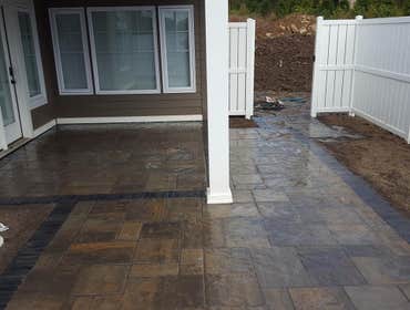 Patio in Monroeville, PA Patio in fenced yard with existing fencing. Will be returning for designed plantings in the spring of 2019.