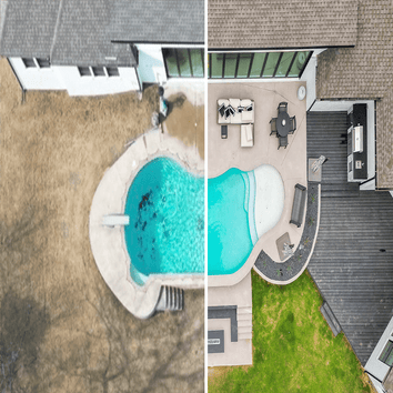 Montalcino Project by Elegance Outdoor Living Services: Outdoor kitchen, Outdoor Firepit, Trex Decking, Raised Landscape Planter, Privacy Shade Wall
T