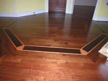 Tile, Santos Mahogany Install w/ Medallion/ Custom Home Build/