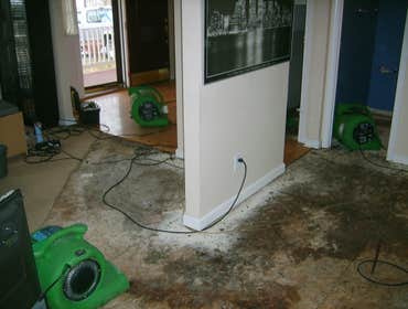 water damage dry out process.