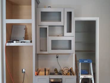 Photos from Love Remodeling Llc Built in custom entertainment center and custom oak floating shelves