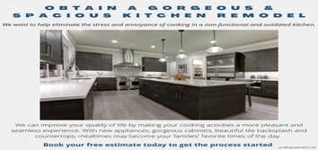 Kitchen Remodel A mid-range kitchen remodel includes new layout, semi-custom cabinets with fixtures, new faucet and quality countertop, an island, hard