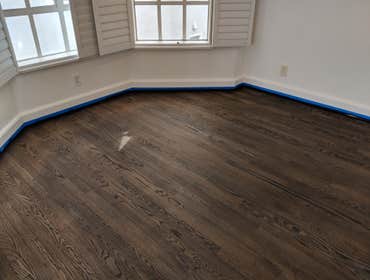 Common white oak, tongue & groove, rustic pewter stain, San Francisco