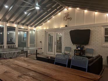 Photos by Arbor Building Group, Outside living space Recently completed Screened in sunroom & open deck area construction.
Custom exposed rafter ceili