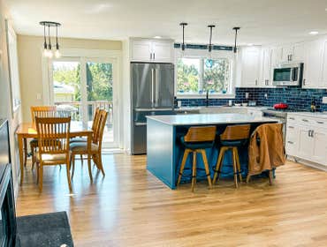 Photos by Burl® #3 Remodel - including kitchen, stairs, railing, trim, doors.
