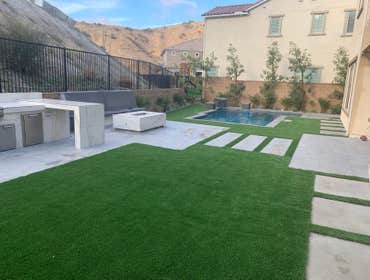 Photos by Building Greatness Inc #1 This project intakes a remodel for the pool including plaster, tiles and the jacuzzi. The front and backyard we add