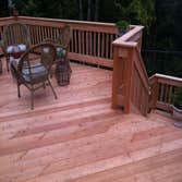 Siberian Larch Deck project, Northgshore, Chattanooga TN Client had a deteriorating elevated deck that needed replaced and they chose Siberian Larch fo