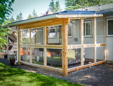 Hot Tub Shed Patio Cover in Albany, Oregon This hot tub shed patio cover gives complete protection from the wind and rain, while letting in plenty of s