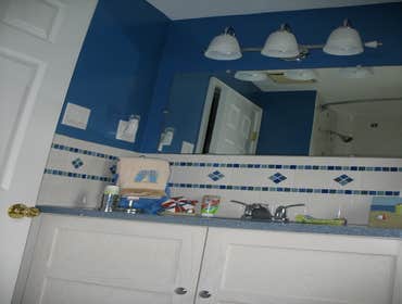 J bathroom From 1960's orange to a new blue beach theme! Complete demo and rebuild with mold remediation.