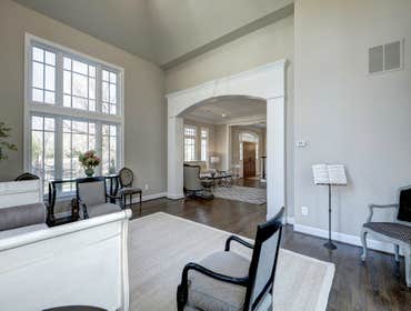 GULICK | CUSTOM Home in McLean The impressive stone and HardiePlank® elevation on our Winthrop really stood out on this corner lot of approximately one