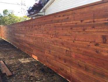 Horizontal cedar fence