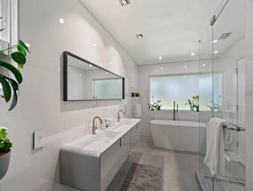 Photos by Memar Interiors, Inc #6 Contemporary bathroom remodeled by MI. Plumbing fixtures by Porcelanosa.