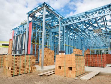 Metal framing in retail store