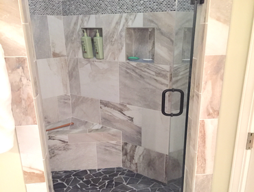 Bathroom Remodeling by Beach Remodeling HHI Bathroom remodel in Sea Pines with custom showers, tile, vanities, fixtures, lighting by Beach Remodeling H