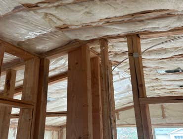 batts insulation in exterior wall