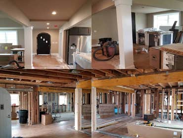 Beam Work (Load Bearing Walls & Non-Load Bearing Walls) Photos of our work on beams. On all load bearing walls that we have done.