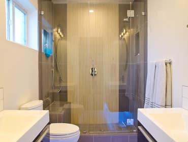 Culver City - Franklin - Bathroom Remodeling Big Shower and bench for a nice makes a great master bathroom