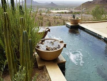 Outdoor Water Features Outdoor water features are popular in Tucson and Southern Arizona, because many homeowners have discovered the impact that even 