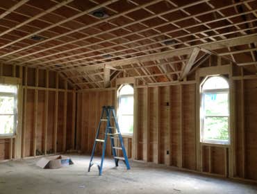 framing of a great room