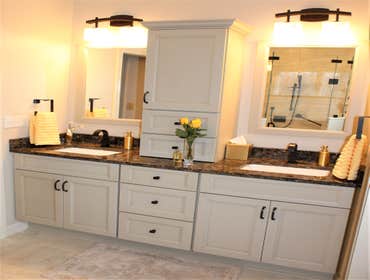Photos by Talon Construction Inc of North Potomac, MD master bathroom remodel A large master bathroom renovation that included a roll-in shower and his