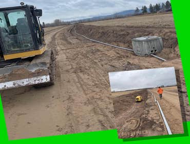 Trenching and vault installation