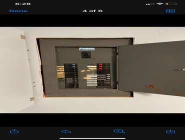 Photos by Wiski Electric #4 Before and after electrical circuit panel upgrade. New 200amp 40 position panel with new breakers and labeled for customers