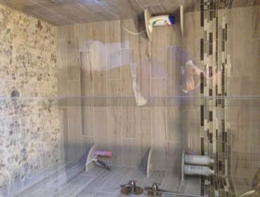 Cunningham bathroom Country setting with a modern flare
