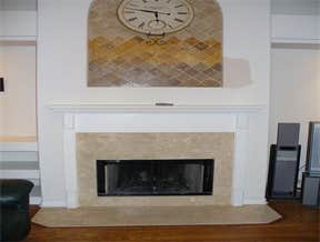 18" x 18" travertine fireplace