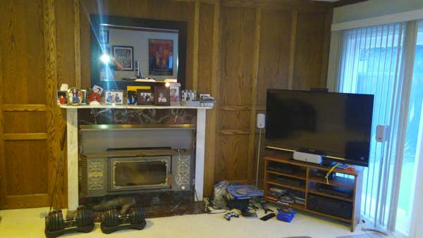 Before Fireplace Wall Project