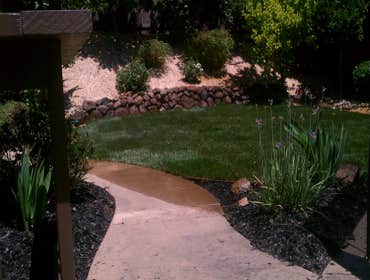 Retaining Wall and Sod Lawn