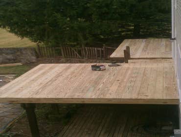 deck replacing decking and railing on old deck