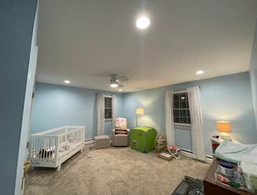 New 6-inch recessed lighting and fan