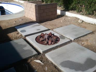 In Ground Fire Pit & Concrete