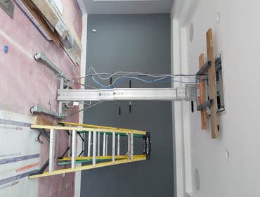 Recessed Electric lift projector installation
