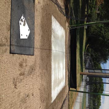 Concrete pad in batting cage