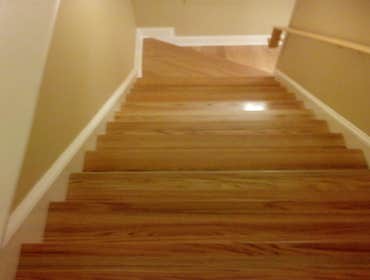 red oak hardwood steps