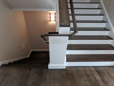 Common white oak, tongue & groove, rustic pewter stain, San Francisco