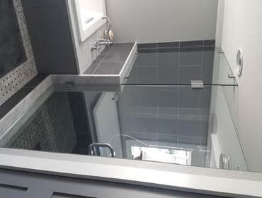 custom glass and tile shower