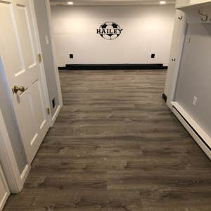 Flooring projects High quality vinyl laminate in a finished basement
