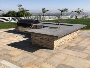 Built in BBQ and Concrete countertops
