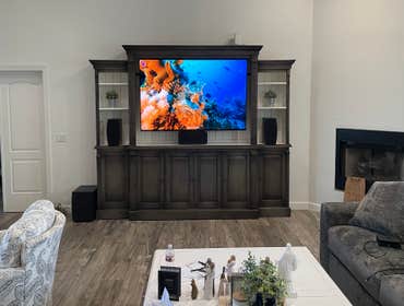 Photos by AMH Electronics #2 Dolby 7.1 Home Theater system we did for our client utilizing a Denon AVR receiver, Jamo speakers and Sony 75" Bravia TV