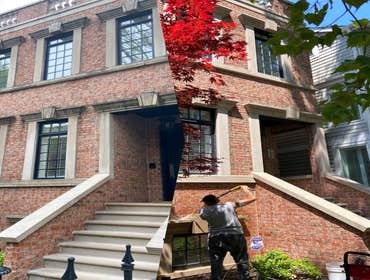Photos by Nest Design & Builders LLC #6 Masonry cleaning. Removed stains on limestone