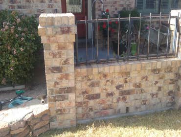 Rock Wall Pillars & Rod Iron
