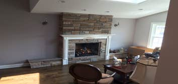 Fireplace makeover with mantle