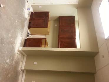 Office Demo. Framing, Insullation. Drywall. Ceiling, Paint, Floors. Cabinets.