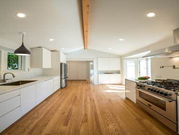 SilverLake Kitchen Remodel We remodeled this kitchen, dining room and laundry/pantry area with a small bathroom. Features custom built-in lacquered cab