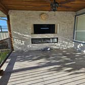 Exterior Electric Fireplace w/ stone work